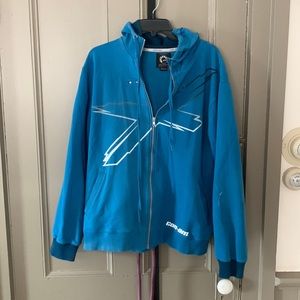 Mens blue BRP zip up sweatshirt, XXL